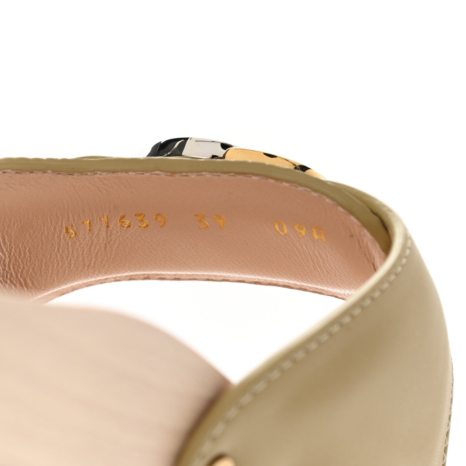 Gucci Calfskin Interlocking G Slide Sandals 39 Diagonal Beige 8 of 9