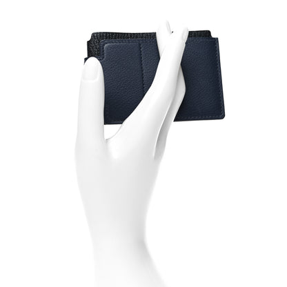 Hermes Allegretto Chevre Mysore H Sport 3CC Card Holder Case Bleu Nuit Black 2 of 7