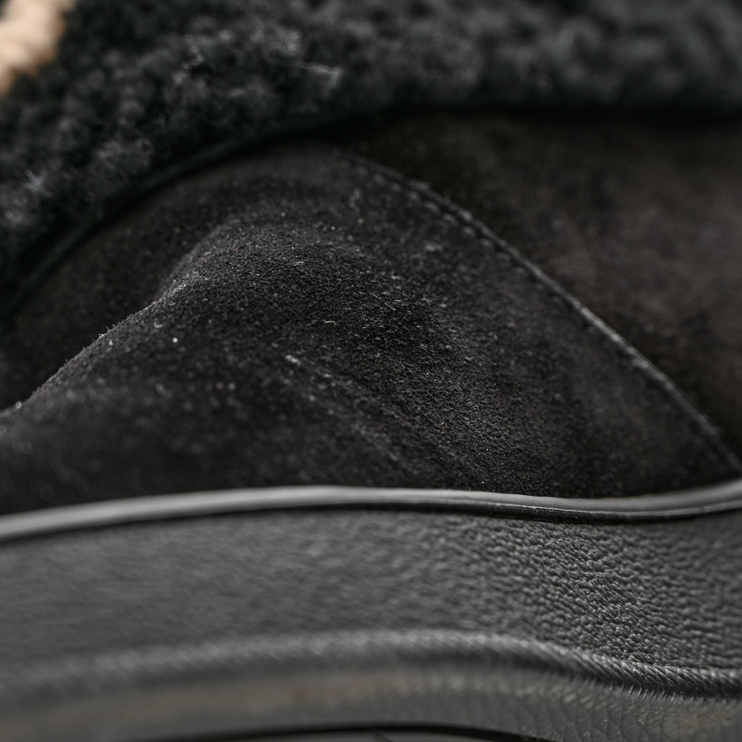 Suede Calfskin Shearling Snowdrop Flat Ankle Boot 37 Black