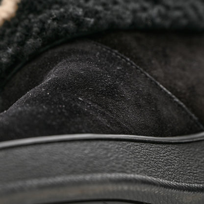 Louis Vuitton Suede Calfskin Shearling Snowdrop Flat Ankle Boot 37 Black 10 of 14