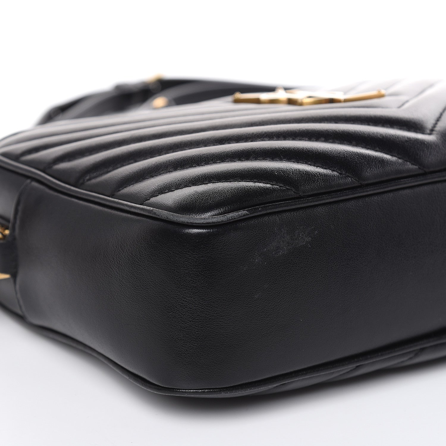 Saint Laurent Calfskin Matelasse Monogram Lou Camera Bag Black 8 of 14