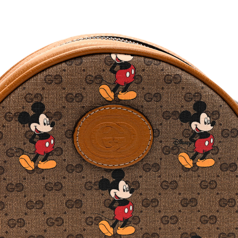 Gucci X DISNEY Mini Vintage GG Supreme Monogram Mickey Mouse Round ...