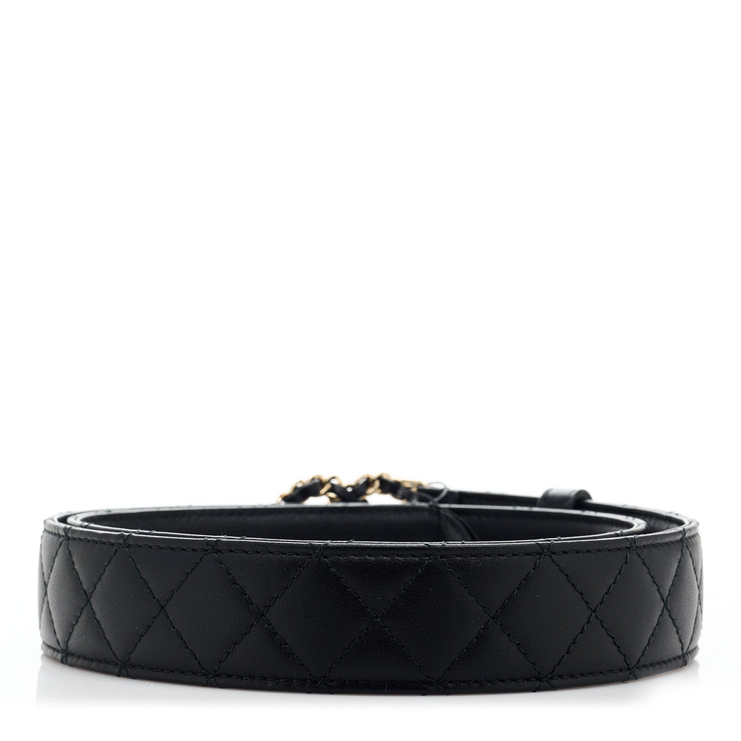 Chanel Calfskin Quilted CC Chain Belt 85 34 Black 2 of 8