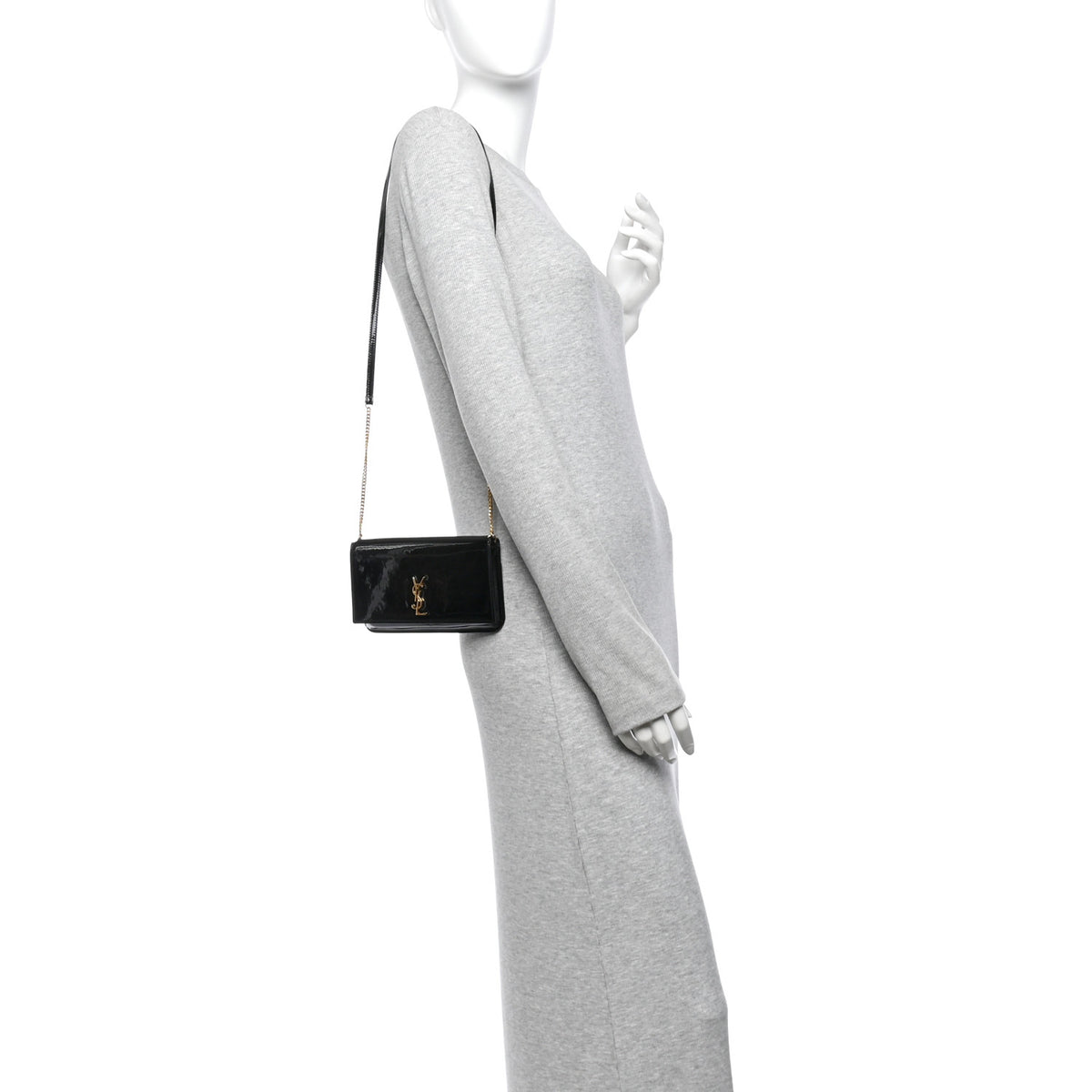 Saint Laurent Patent Monogram Phone Holder Crossbody Black 2 of 11
