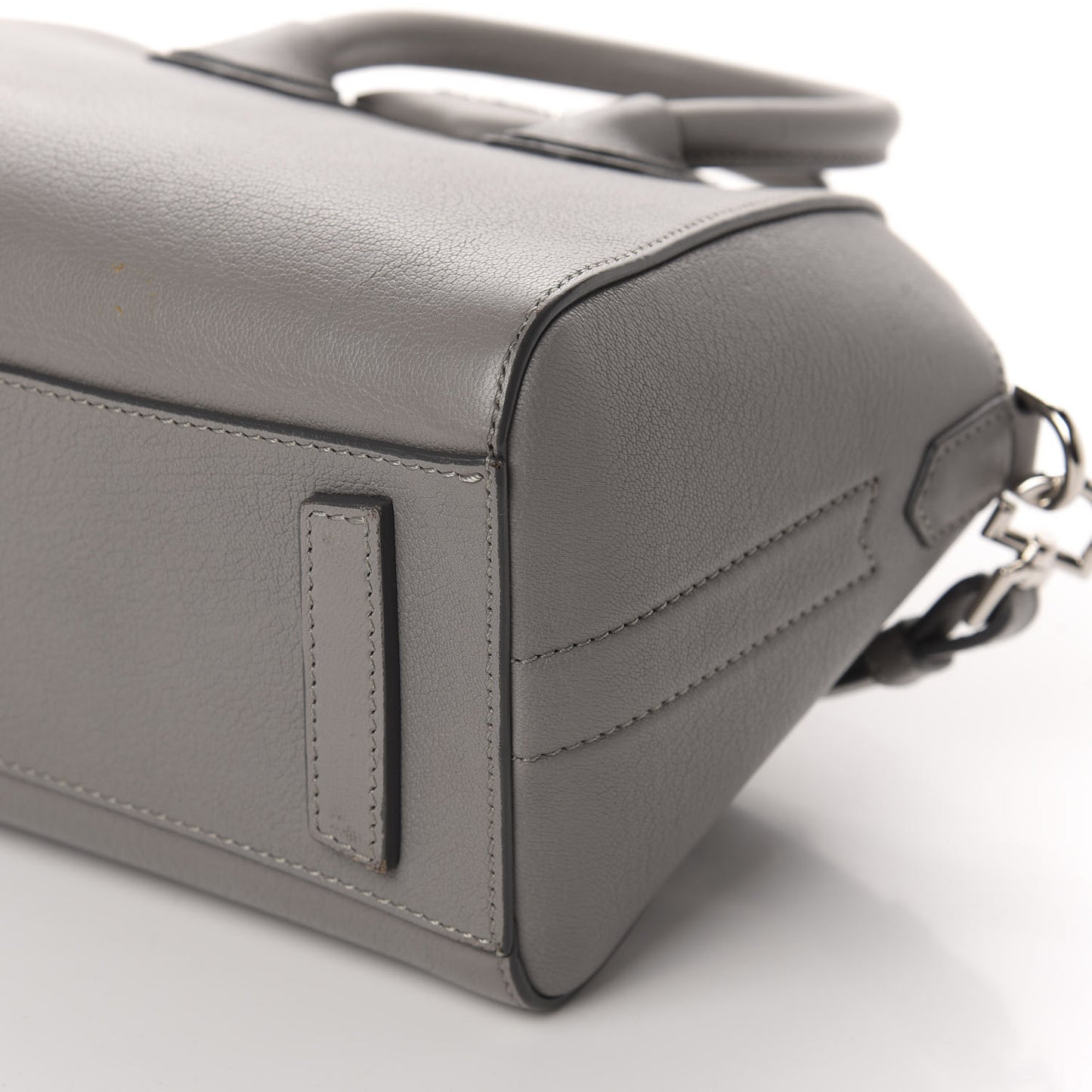 Sugar Goatskin Mini Antigona Pearl Grey