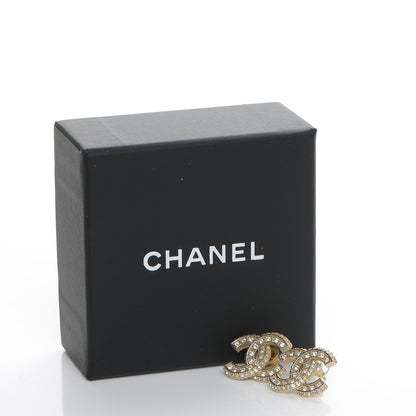 Chanel Crystal CC Earrings Gold 5 of 5