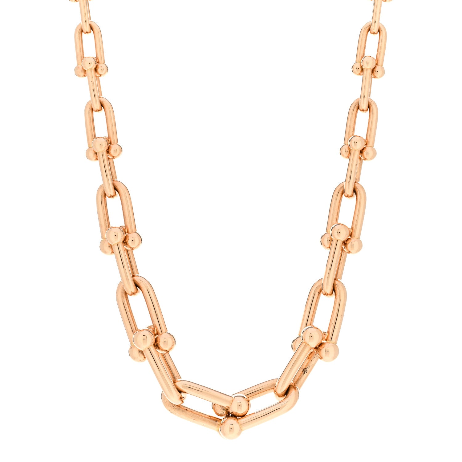 Tiffany 18K Rose Gold Hardwear Graduated Link Necklace 1 of 5