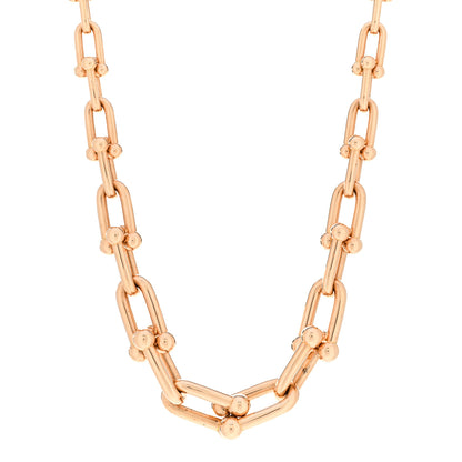 Tiffany 18K Rose Gold Hardwear Graduated Link Necklace 1 of 5