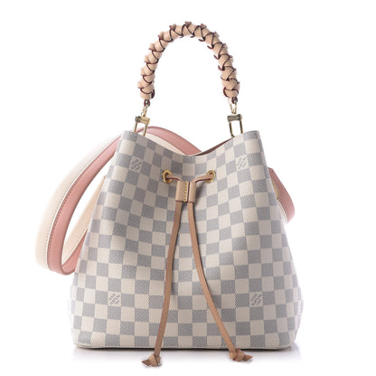 Louis Vuitton Damier Azur Braided Neonoe MM Peach Cream 1 of 9