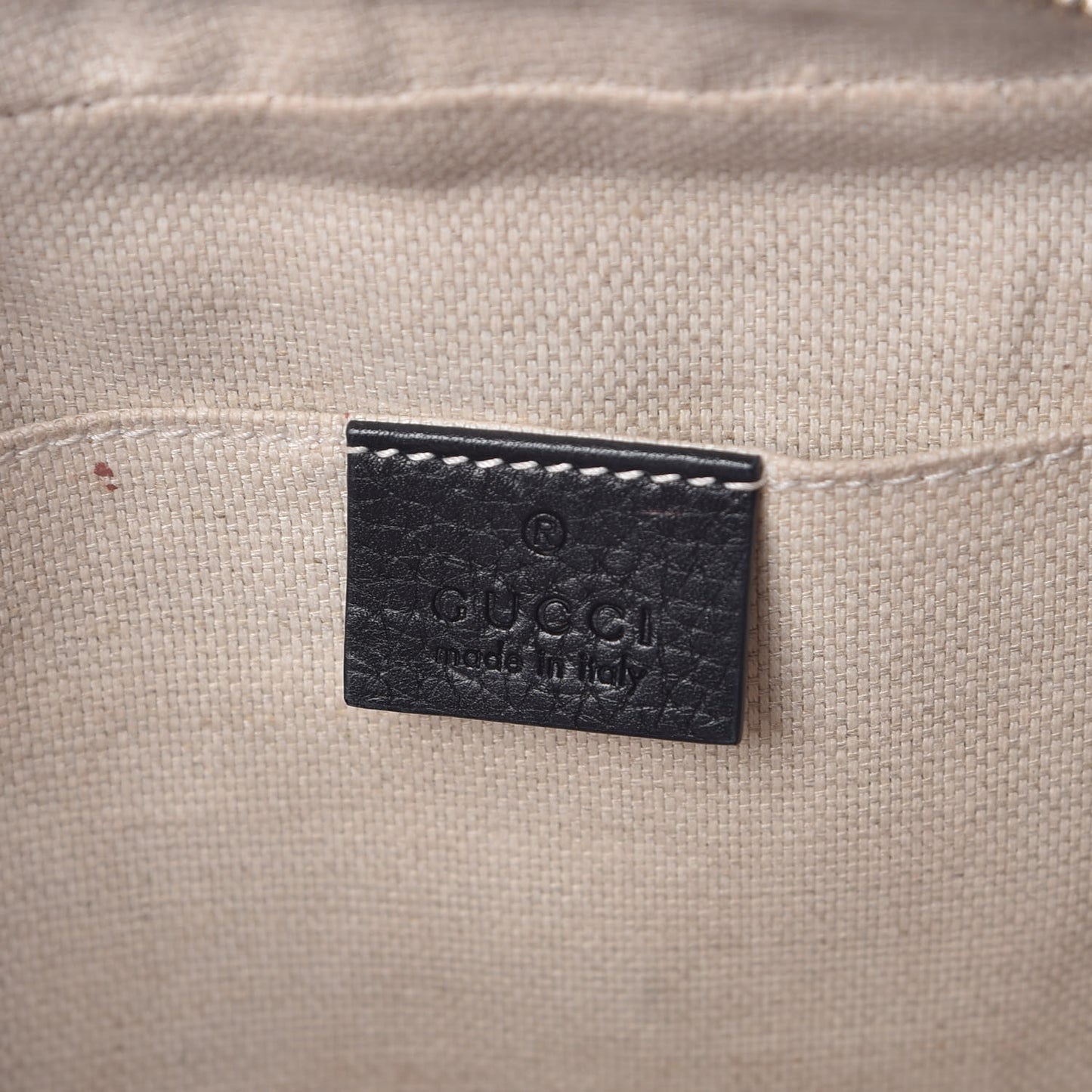 Pebbled Calfskin Small Soho Disco Bag Black