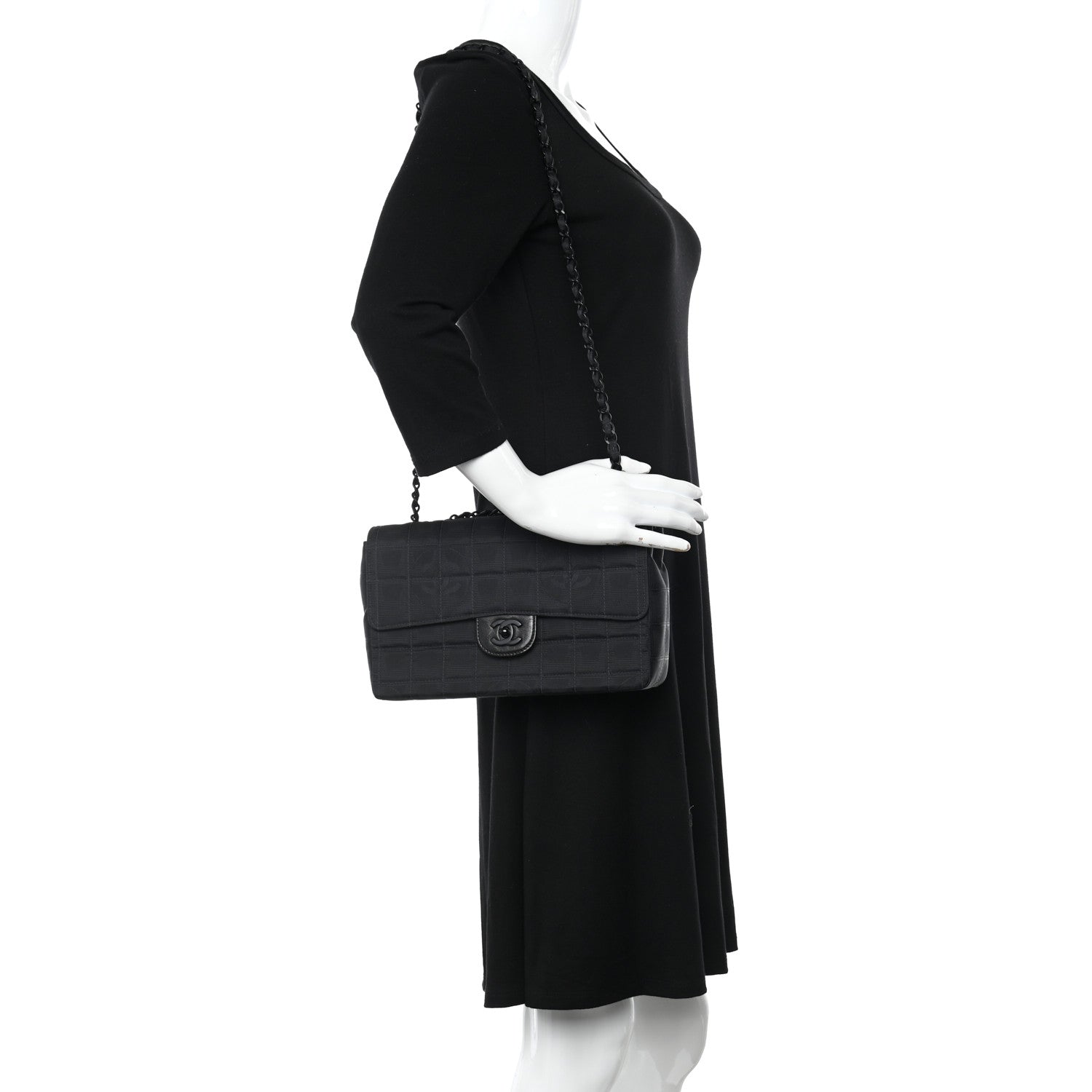 Chanel Nylon Medium Travel Flap Black 2 of 10
