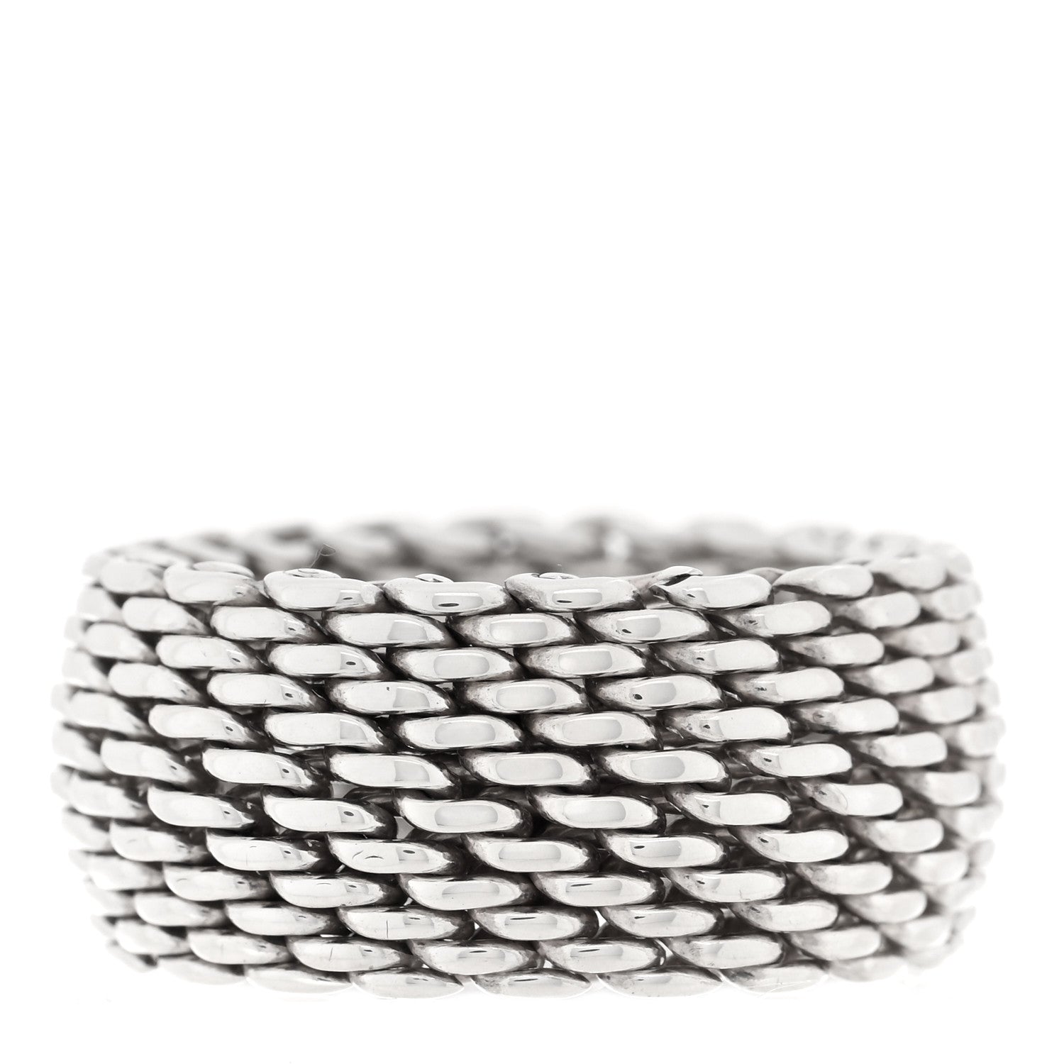Tiffany Sterling Silver Somerset Mesh Ring 53 6.5 3 of 5