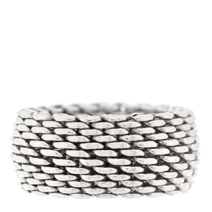 Tiffany Sterling Silver Somerset Mesh Ring 53 6.5 3 of 5