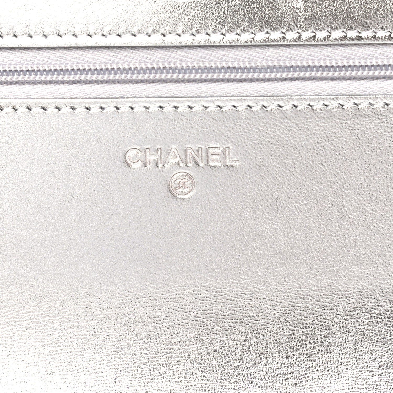 Chanel Gradient Metallic Calfskin Quilted Wallet On Chain WOC Silver Blue Yellow Purple 6 of 13