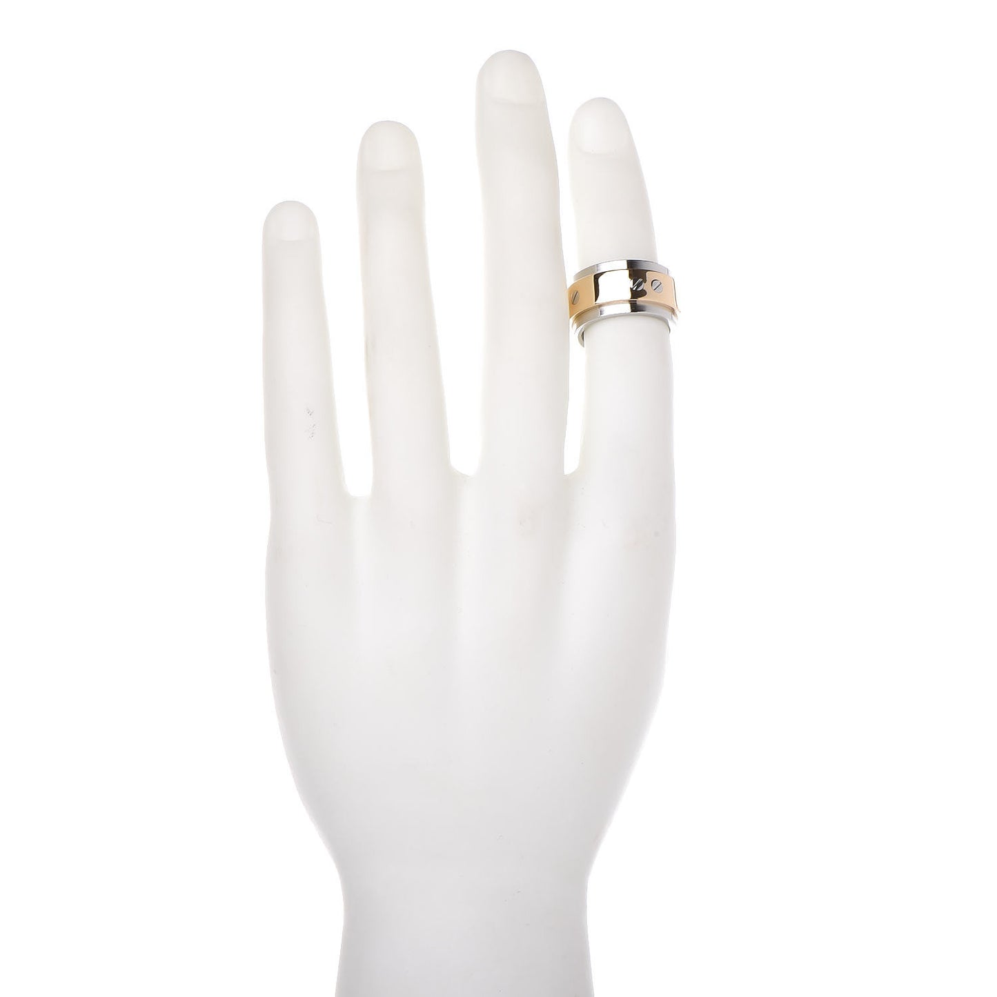 18K Yellow Gold Stainless Steel 12mm Santos Ring 56 7.5