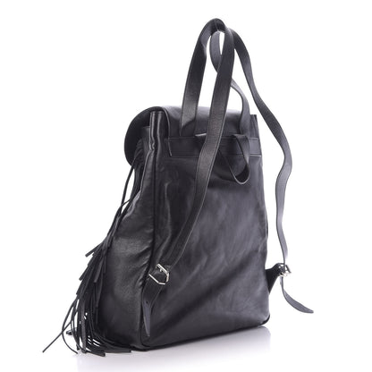 Saint Laurent Calfskin Fringe Festival Backpack Black 2 of 9