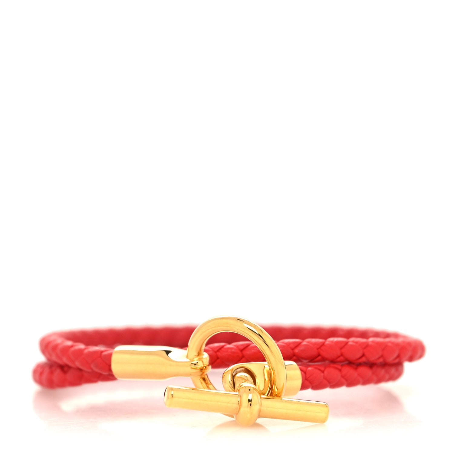 Hermes Swift Double Tour Glenan Bracelet T2 Rouge Tomate 1 of 5