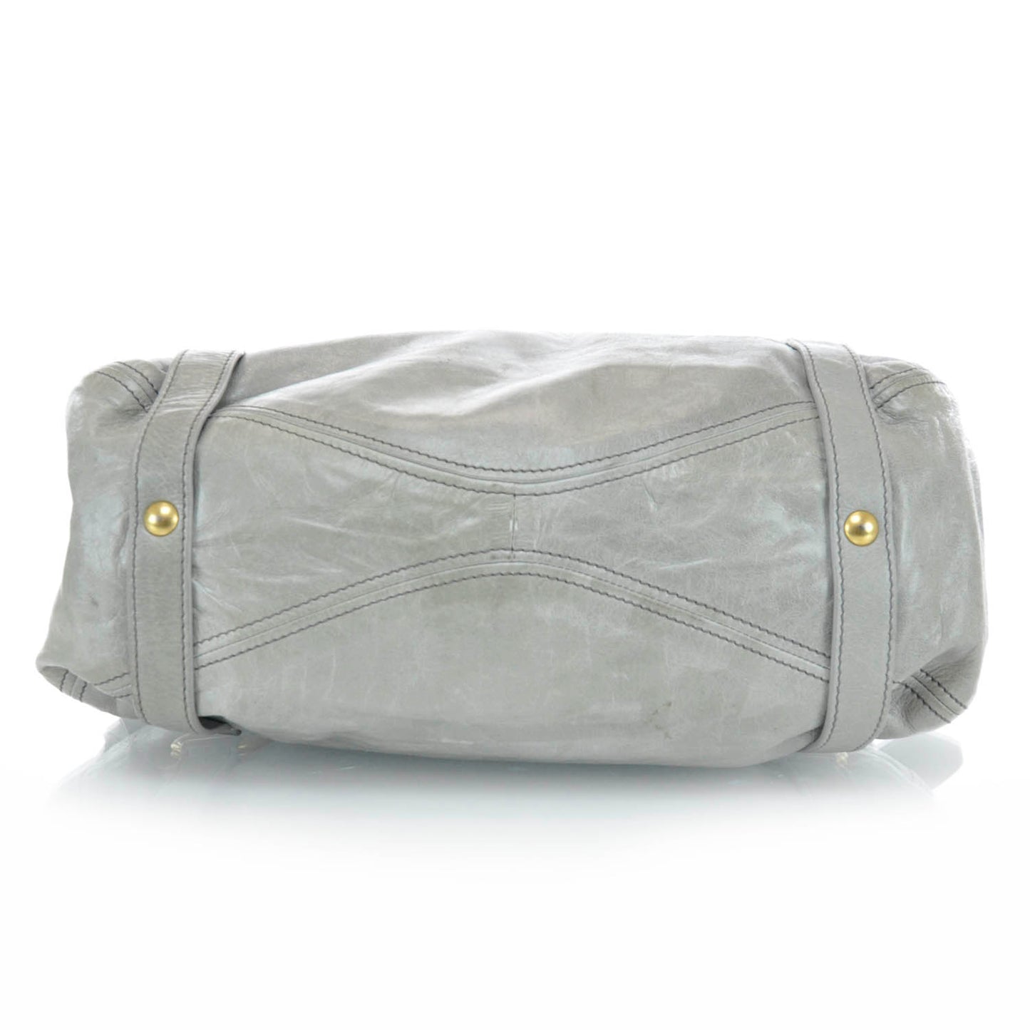 Leather Vitello Lux Bow Tote Gray