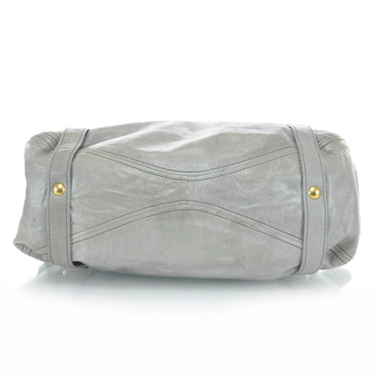 Miu Miu Leather Vitello Lux Bow Tote Gray 6 of 11