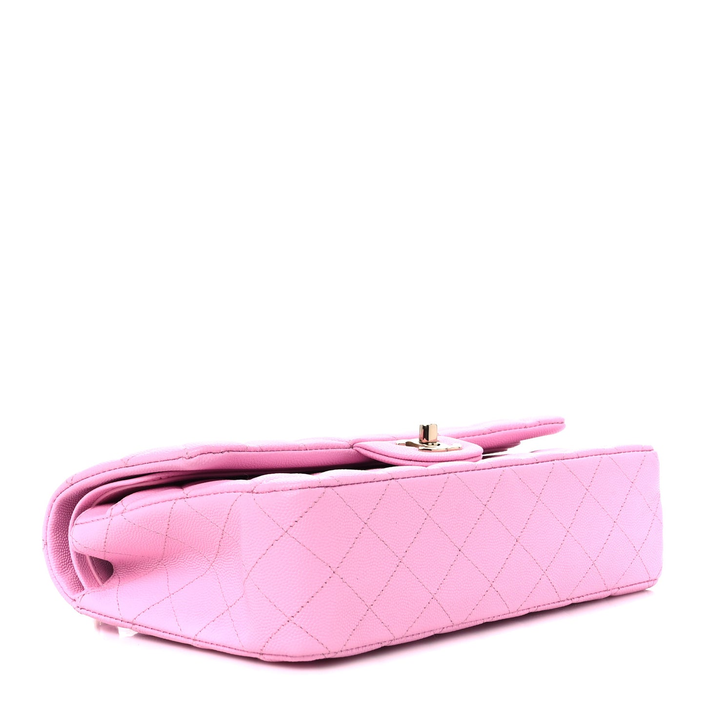 Caviar Quilted Medium Double Flap Pink