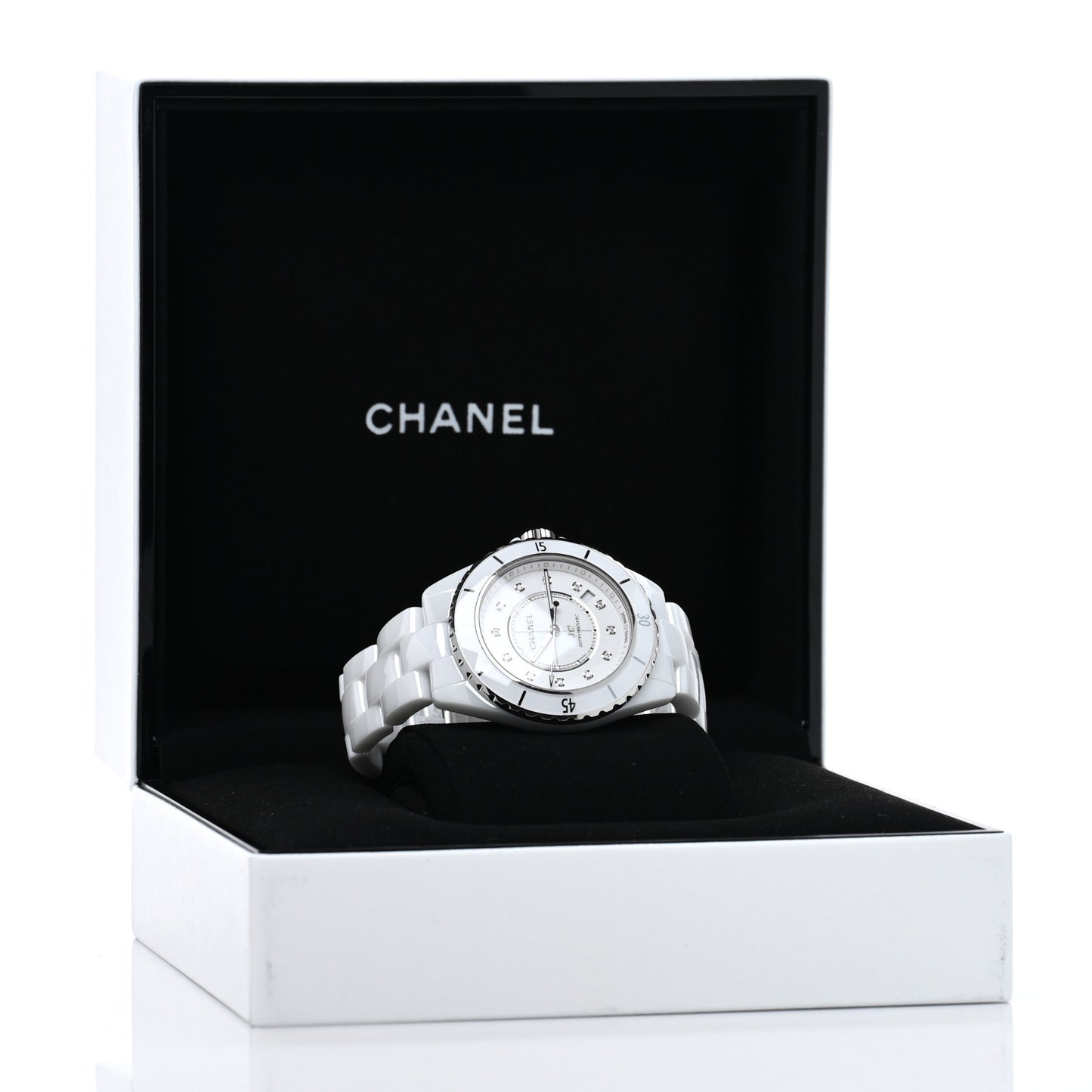 Stainless Steel Ceramic Diamond 38mm J12 Automatic Watch White