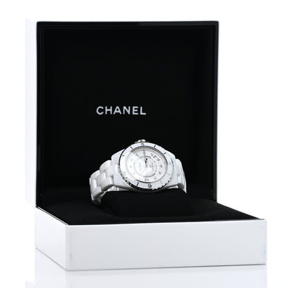 Chanel Stainless Steel Ceramic Diamond 38mm J12 Automatic Watch White 5 of 5