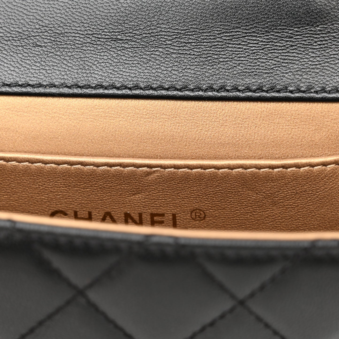 Goatskin Quilted Chic Pearls Flap Black