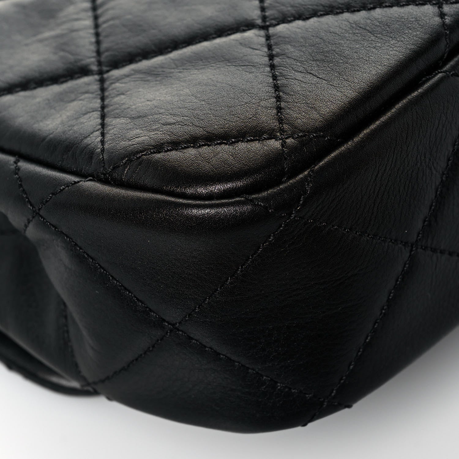 Chanel Calfskin Quilted Mini Rectangular Crystal Pearls Chain Flap Black 11 of 13