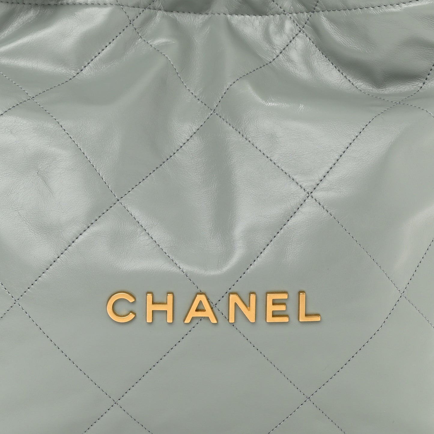 Shiny Calfskin Quilted Chanel 22 Light Blue