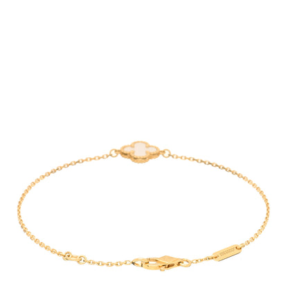 Van Cleef & Arpels 18K Yellow Gold Mother of Pearl Sweet Alhambra Bracelet 2 of 3