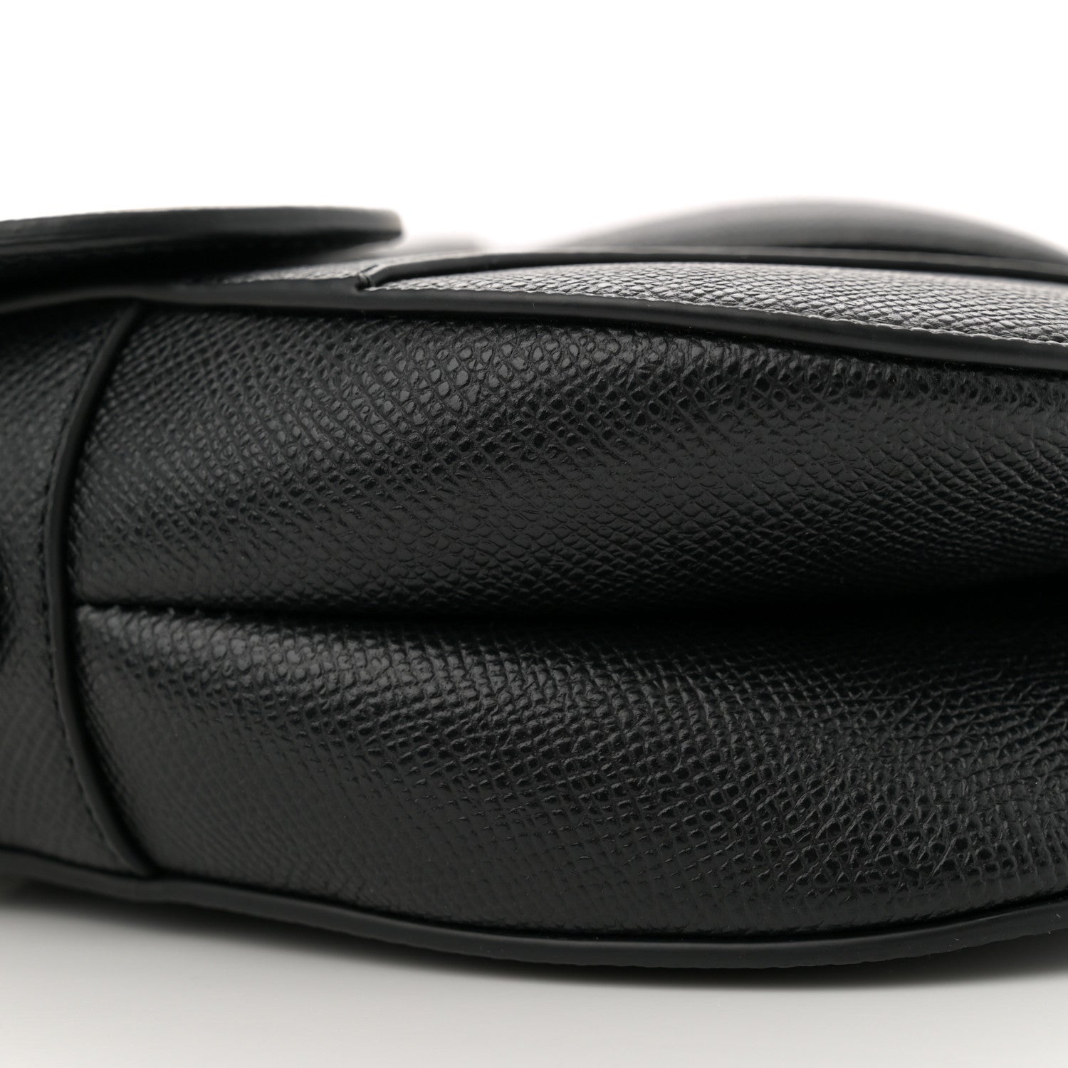 Christian Dior Grained Calfskin Saddle Bag With Strap Black 9 of 11