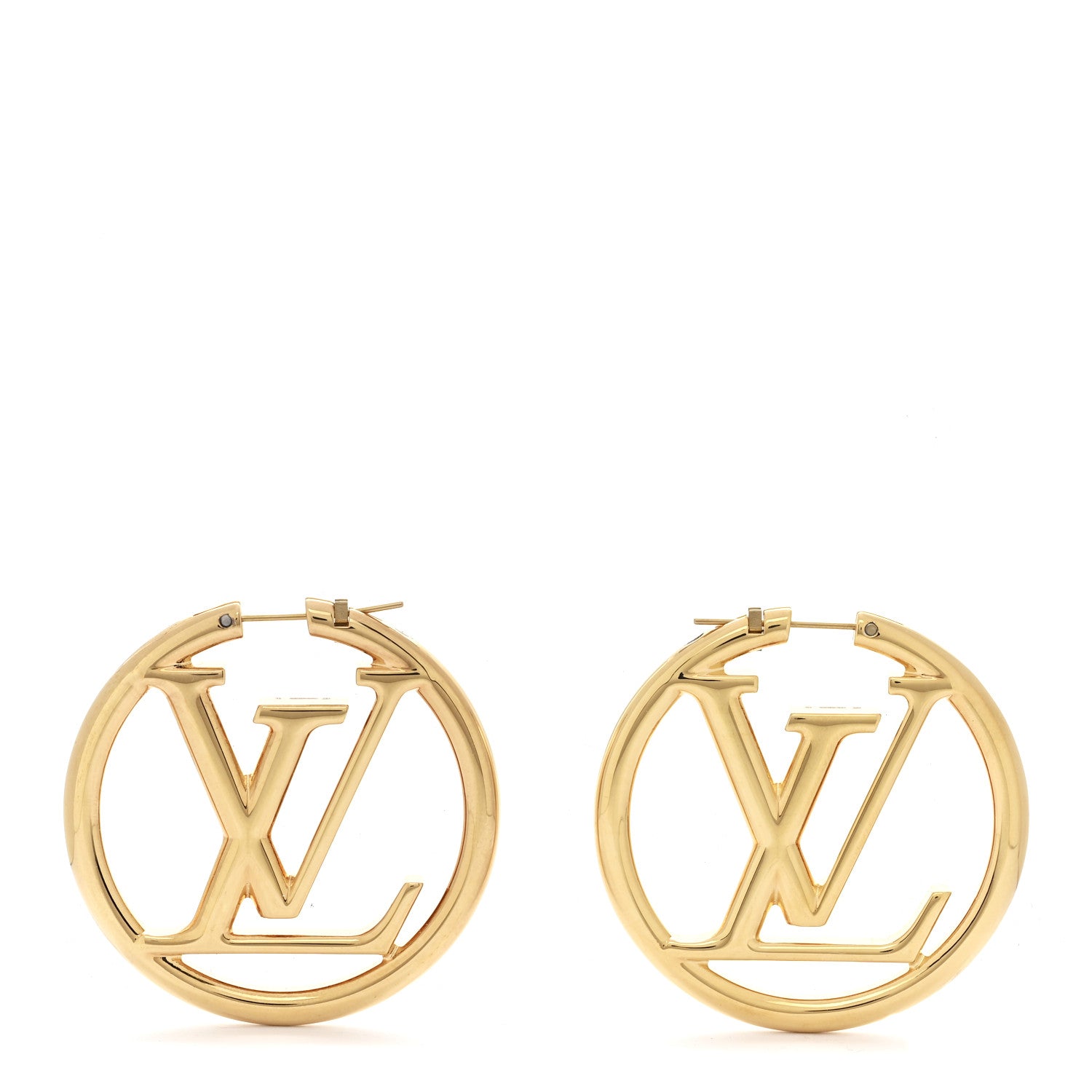Louis Vuitton Metal Louise Hoop Earrings Gold 1 of 5