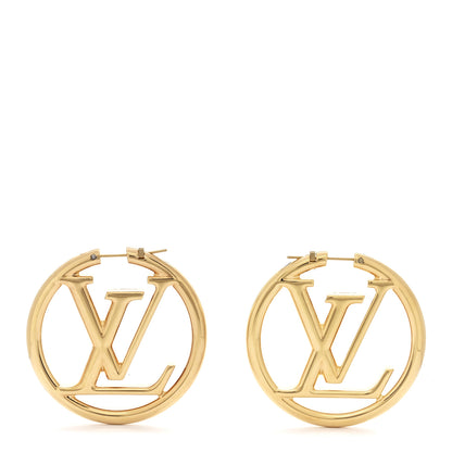 Louis Vuitton Metal Louise Hoop Earrings Gold 1 of 5