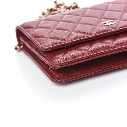 Chanel Caviar Quilted Wallet On Chain WOC Dark Red 5 of 11