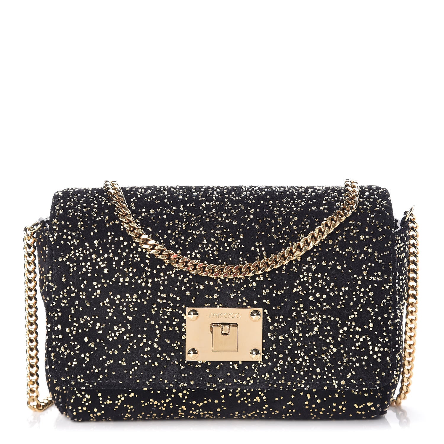 Jimmy Choo Glitter Mini Ruby Chain Crossbody Black 1 of 12