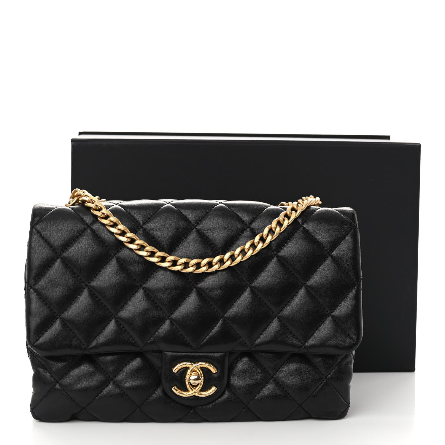 Chanel Lambskin Quilted Medium Pillow Crush Flap Bag Black 12 of 12