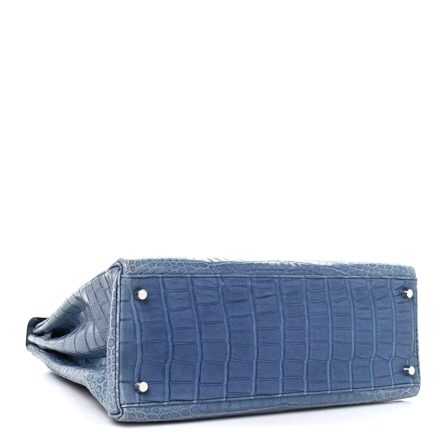 Hermes Matte Porosus Crocodile Kelly 35 Bleu Brighton 1777903