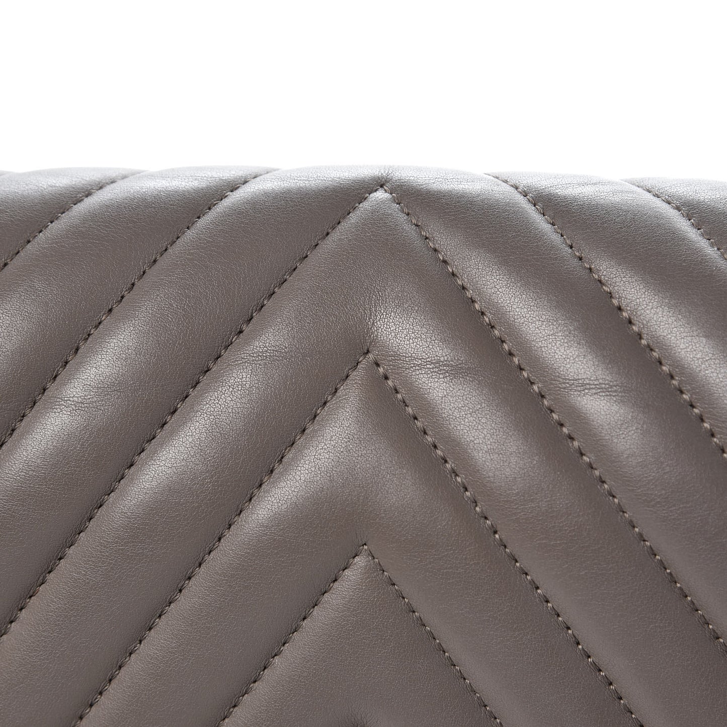 Calfskin Chevron Quilted Medium Boy Flap Grey