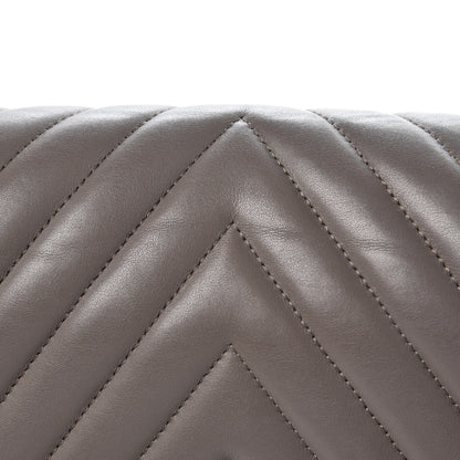 Chanel Calfskin Chevron Quilted Medium Boy Flap Grey 5 of 15