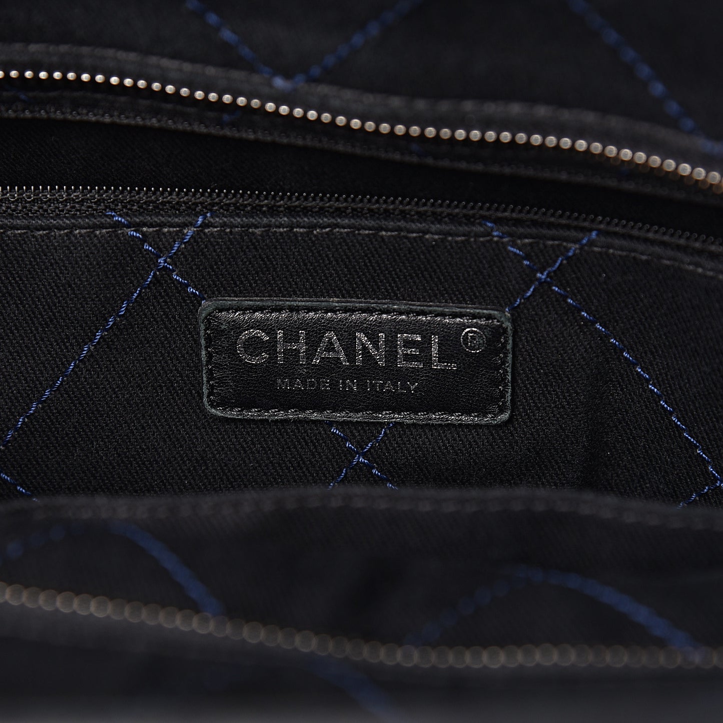 Grained Calfskin Shopping Fever Tote Blue