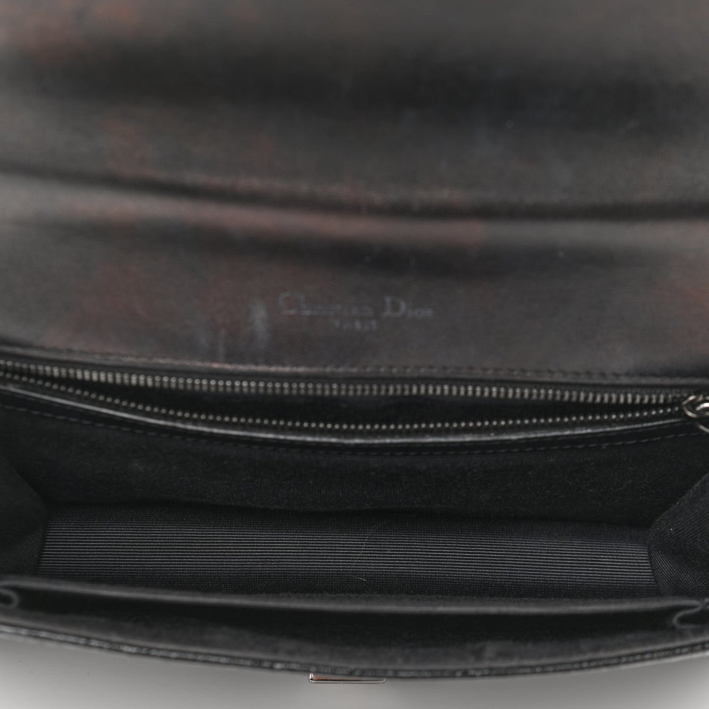 Crackled Deerskin Medium Diorama Flap Bag Black