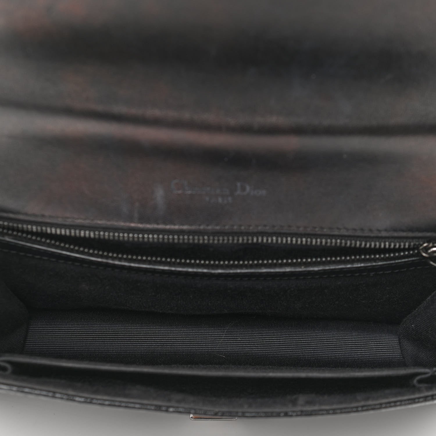 Christian Dior Crackled Deerskin Medium Diorama Flap Bag Black 5 of 11