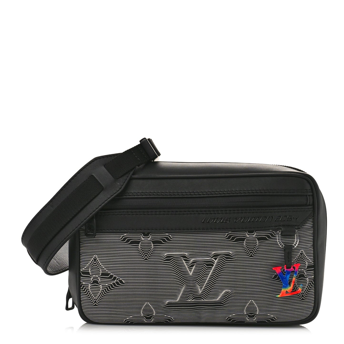 Calfskin Monogram 2054 Capsule Expandable Messenger Grey Black