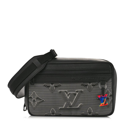 Louis Vuitton Calfskin Monogram 2054 Capsule Expandable Messenger Grey Black 1 of 9