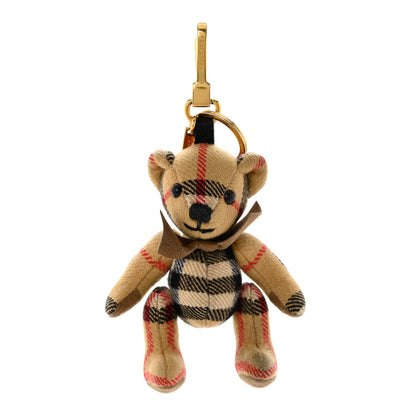 Burberry Cashmere Vintage Check Thomas Bear Bag Charm Antique Yellow 1 of 4