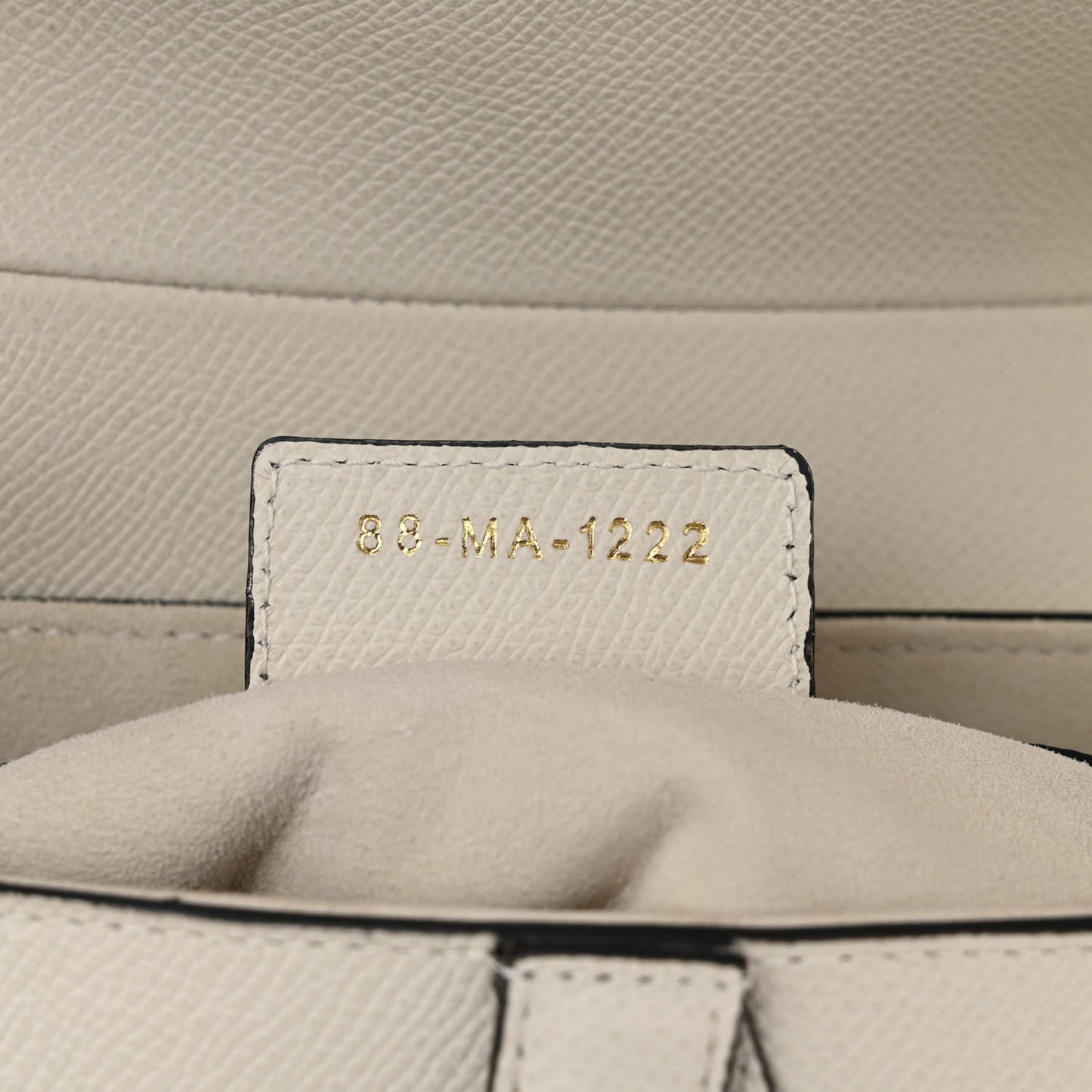 Grained Calfskin Saddle Bag With Strap Latte