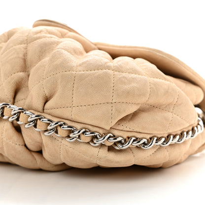 Chanel Washed Lambskin Quilted Medium Chain Around Messenger Beige 9 of 10