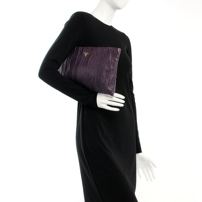 Prada Nappa Stripes Clutch Viola 2 of 10