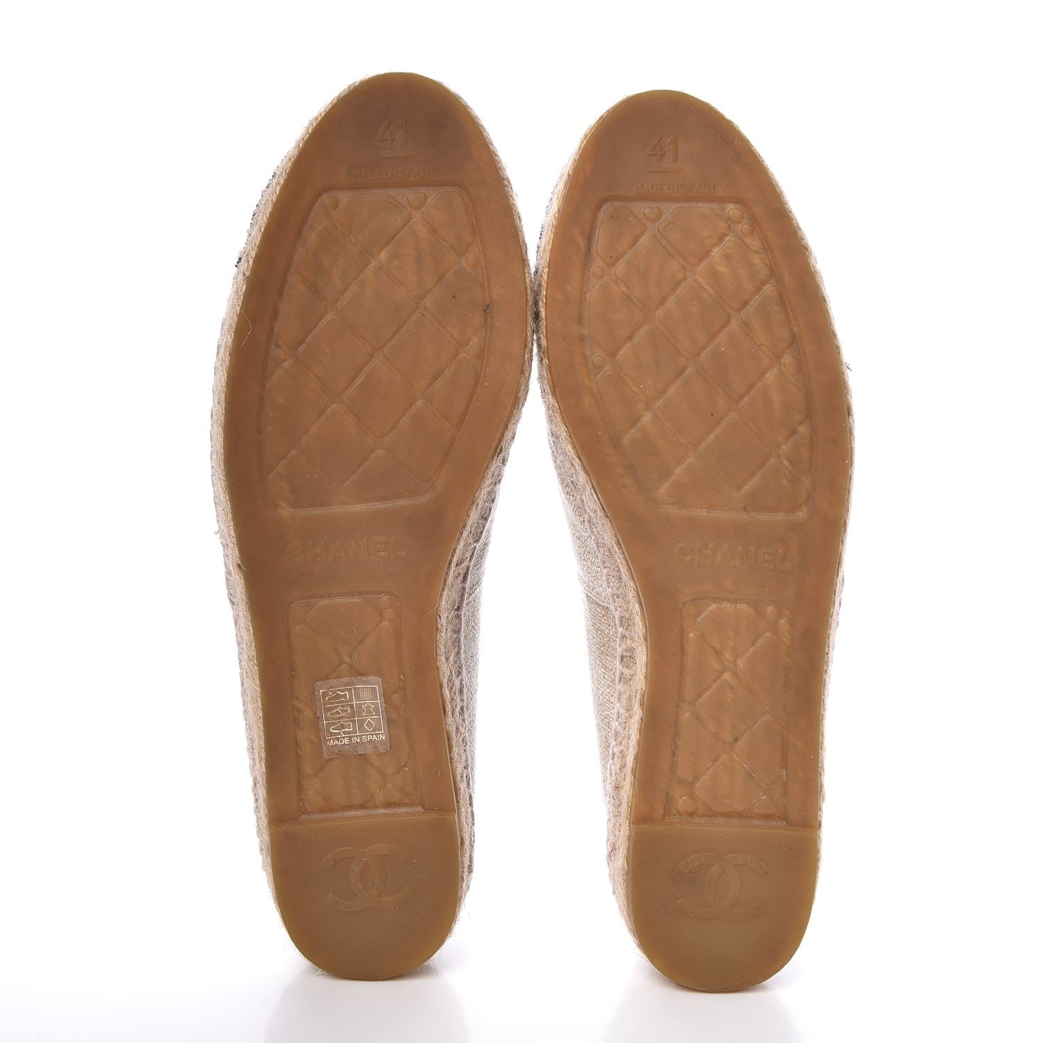 Chanel Toile Sequin CC Espadrilles 41 Beige Black 7 of 14
