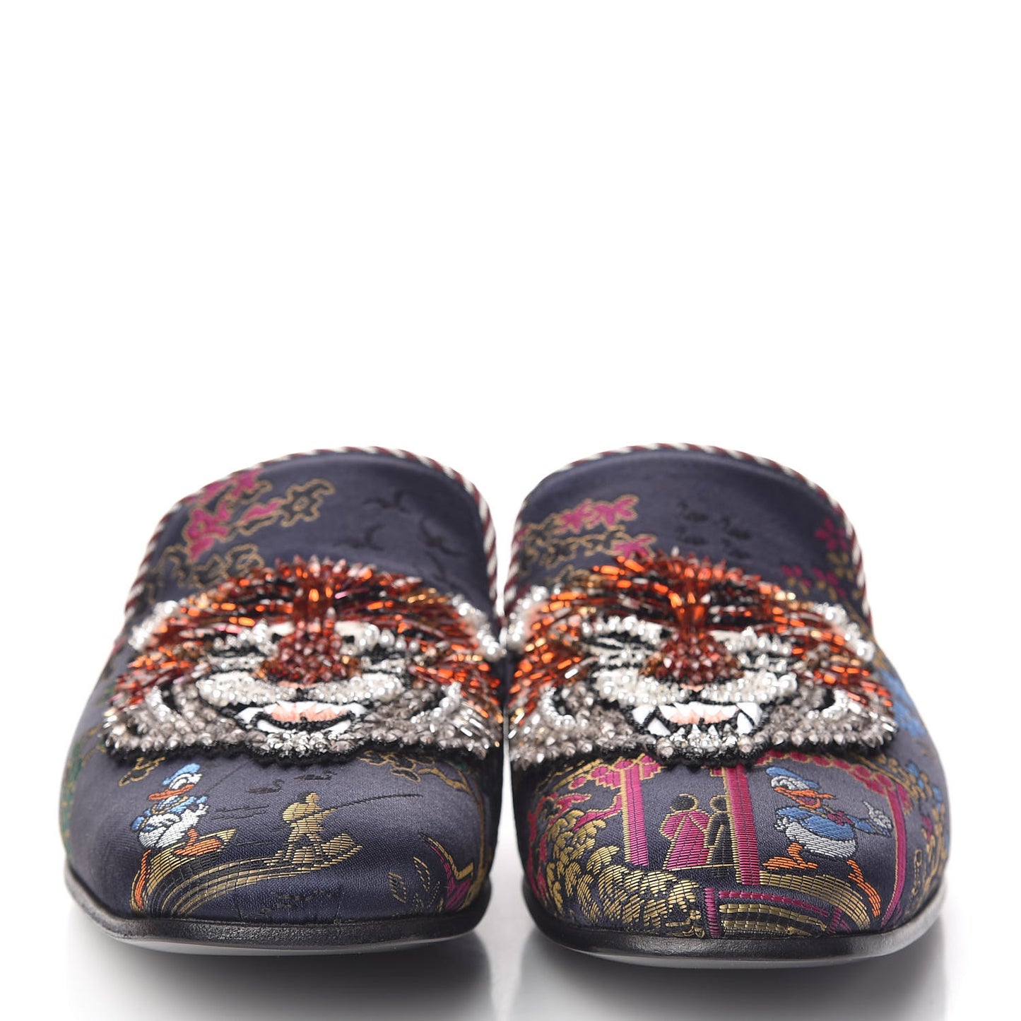 X DISNEY Jacquard Japanese Donald Duck Embellished Mens Slippers 9 Tide Multicolor Bordeaux